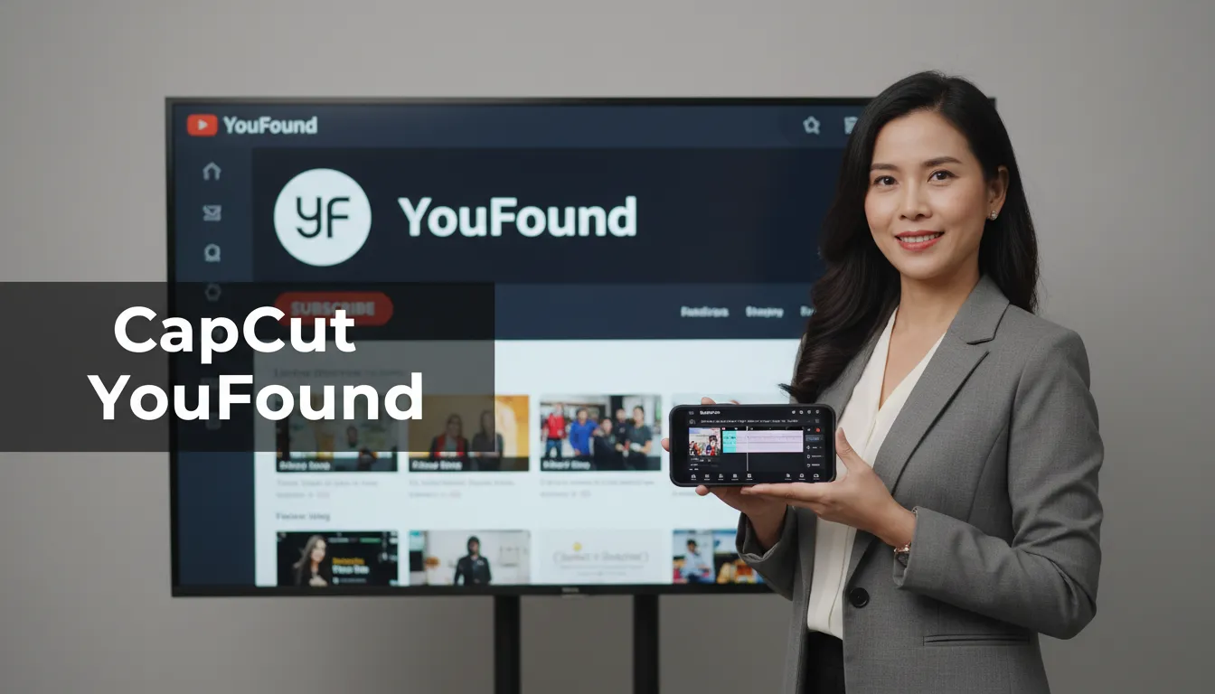 Empresário confiante usando CapCut para YouTube, demonstrando a capacidade de criar vídeos de qualidade com o aplicativo.