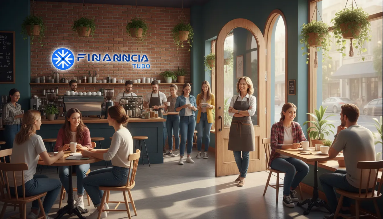 Loja movimentada mostrando o sucesso de usar crédito para expandir pequeno negócio com o apoio financeiro.