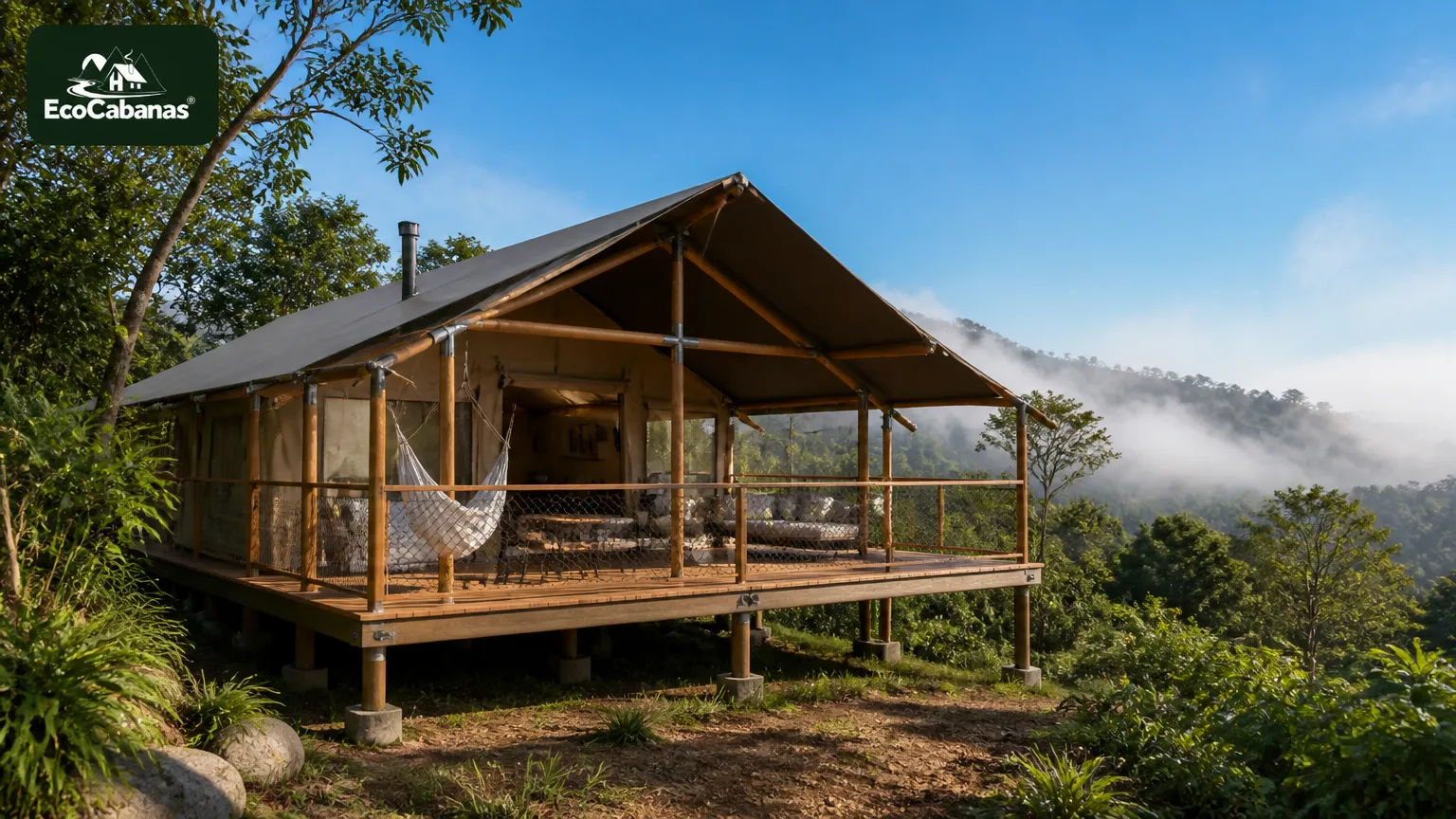 Projeto de glamping em Santa Catarina com integração ambiental e preservação florestal.