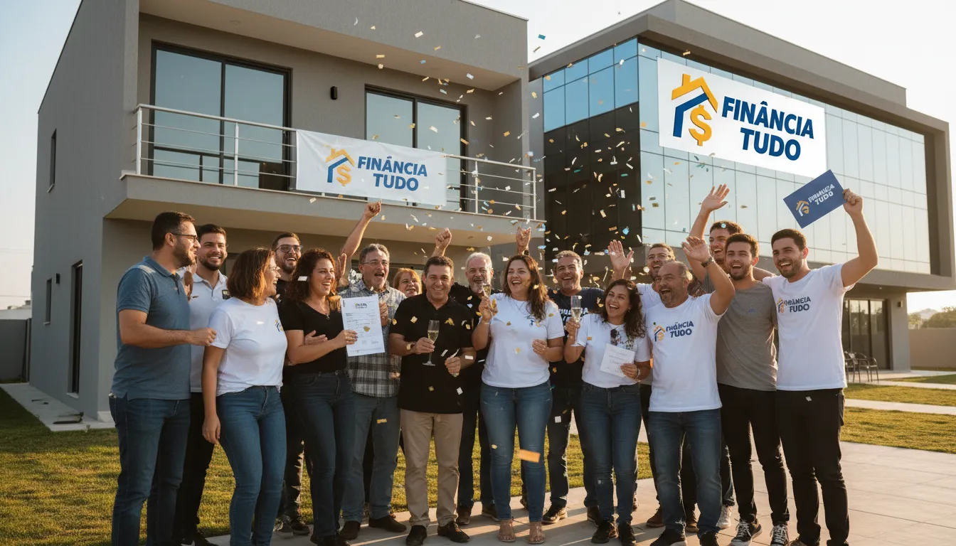 Grupo comemora sucesso financeiro, resultado do planejamento e das soluções da Financia Tudo, que ajudam a organizar vida financeira.
