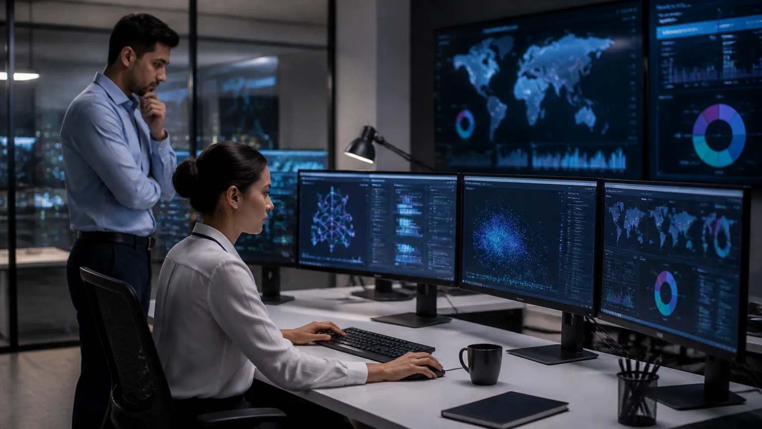 Especialistas avaliando riscos de inteligência artificial conforme diretrizes do pl 2338