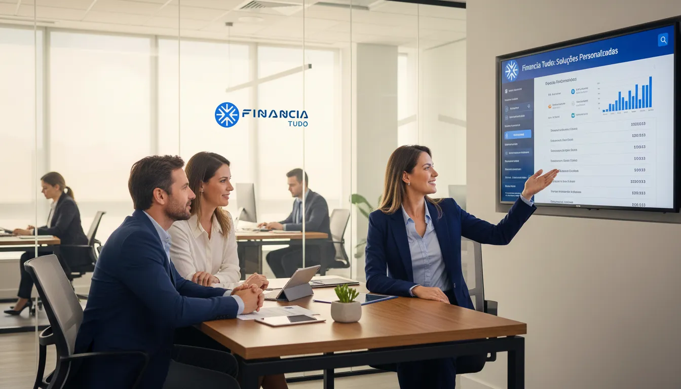 Especialista da Financia Tudo orienta cliente sobre refinanciamento de veículo com soluções personalizadas.