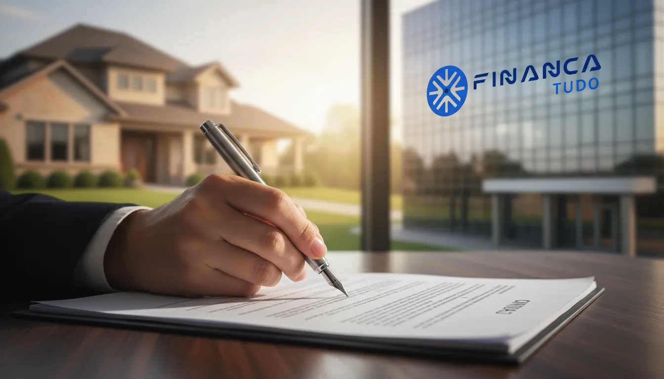 Assinatura do contrato simboliza o planejamento para financiamento alto e a realização de objetivos com a Financia Tudo.
