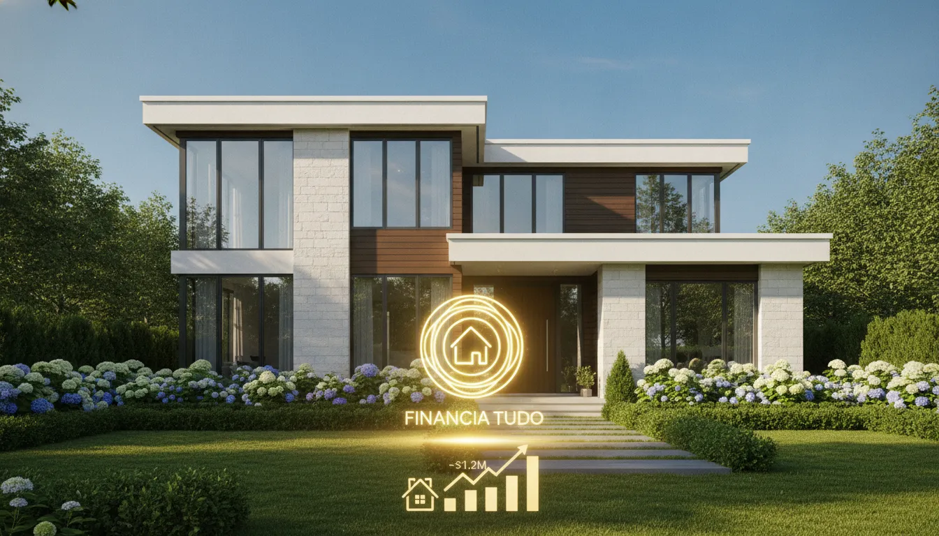 Casa familiar bem cuidada, representando segurança e home equity para sucessão patrimonial. Símbolo de prosperidade.
