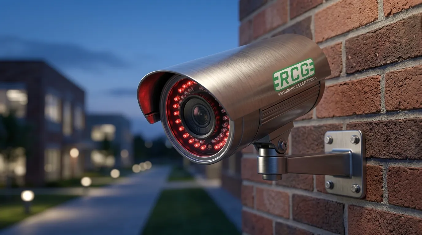 Câmera externa integrada a eficientes sistemas de vigilância com câmeras para segurança comercial.