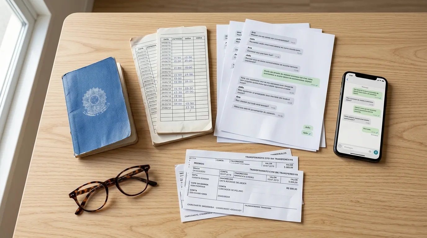 Provas e documentos essenciais no processo de reconhecimento de vínculo empregatício e rescisão.
