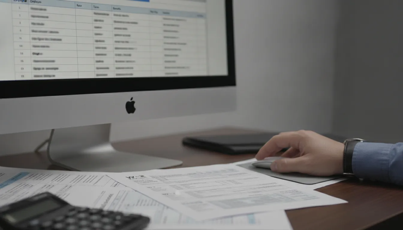 Tela de computador mostra software de payroll nos EUA, detalhando como funciona o cálculo de pagamentos e impostos.