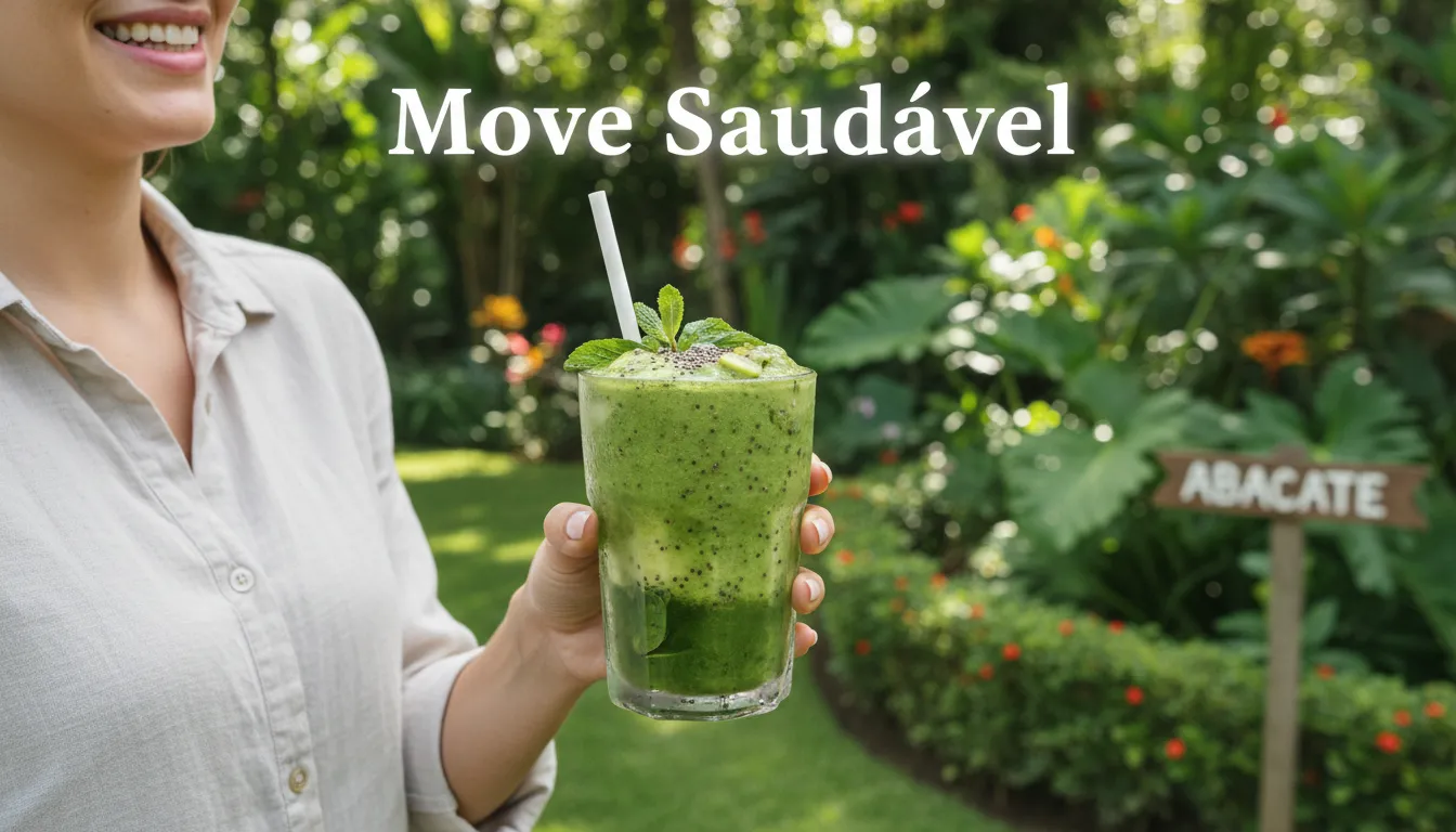 Pessoa sorrindo enquanto segura um smoothie de abacate, representando uma forma deliciosa de consumir abacate e descobrir se abacate engorda ou emagrece.