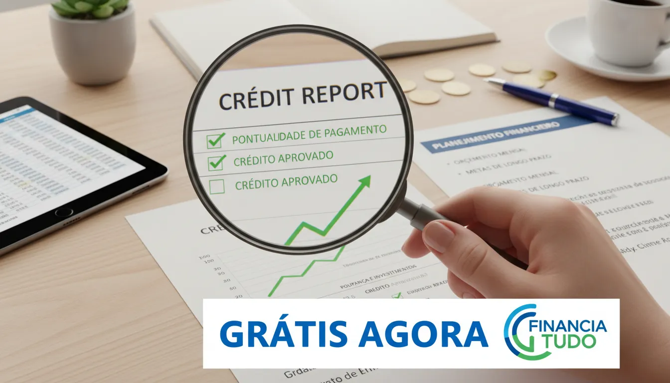 Análise detalhada do relatório após consultar cpf grátis, focando em planejamento financeiro. Financia Tudo.