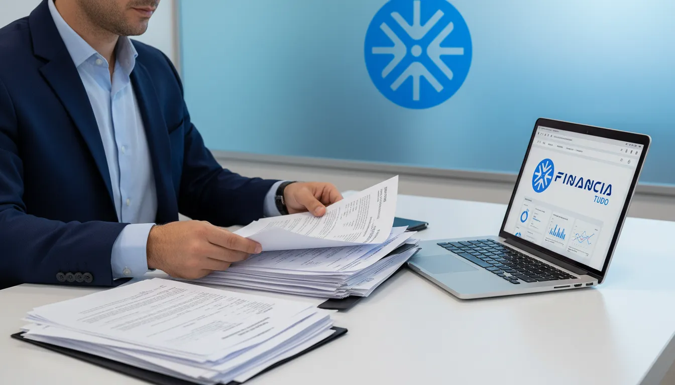 Pessoa organizando documentos importantes, evidenciando transparência para a avaliação de imóvel bancária.