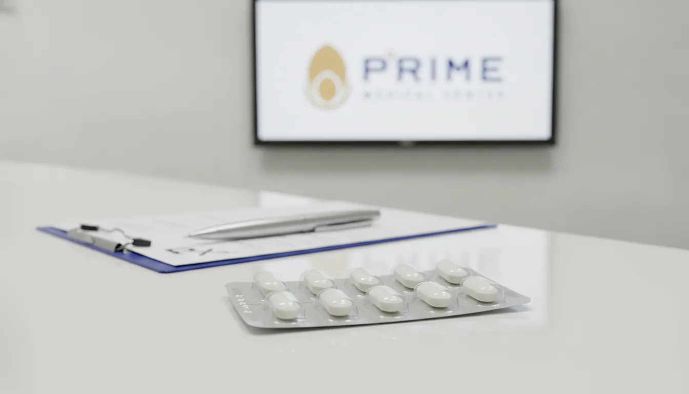 Embalagem de antibióticos para tratamento da prostatite bacteriana, mostrando a importância da medicação.
