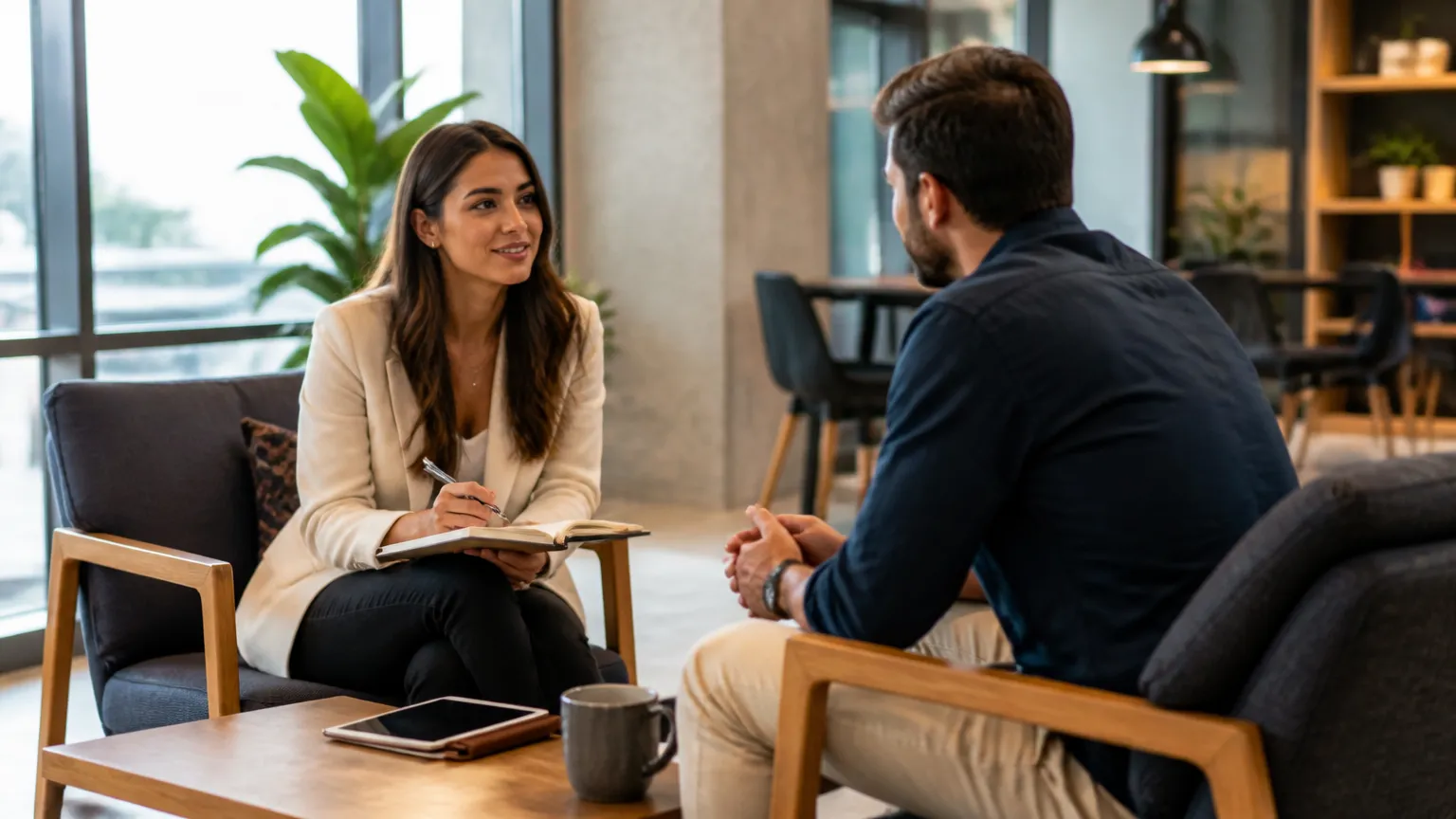 Atendimento humanizado aplicando abordagem consultiva para indicação financeira personalizada.