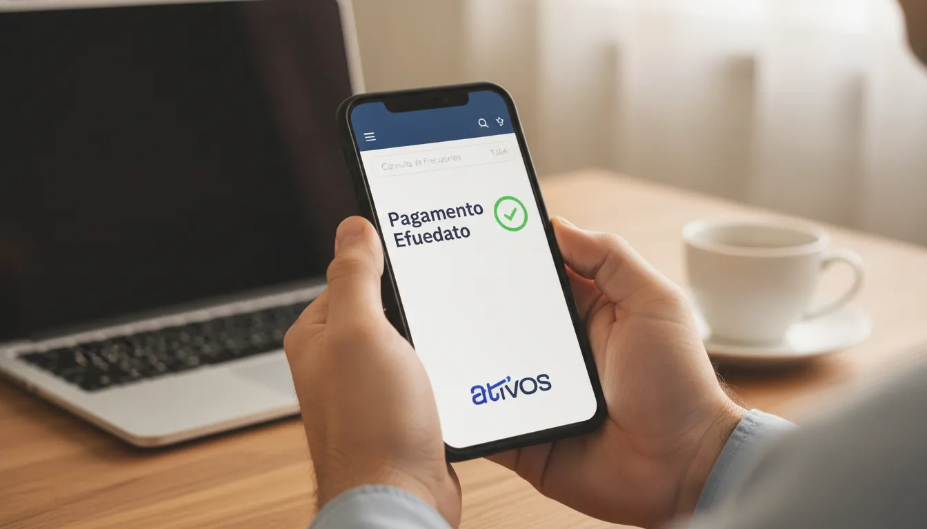 Consulta e pagamento de Precatórios TJBA (Bahia) via smartphone, com interface intuitiva e segura.