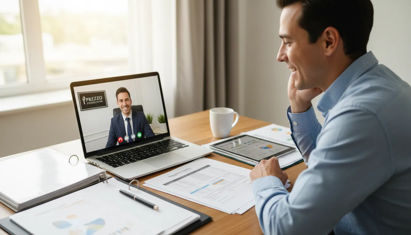 Confident Amazon FBA seller consults tax expert for smooth US tax declaration, streamlining the amazon fba imposto eua brasileiro process.