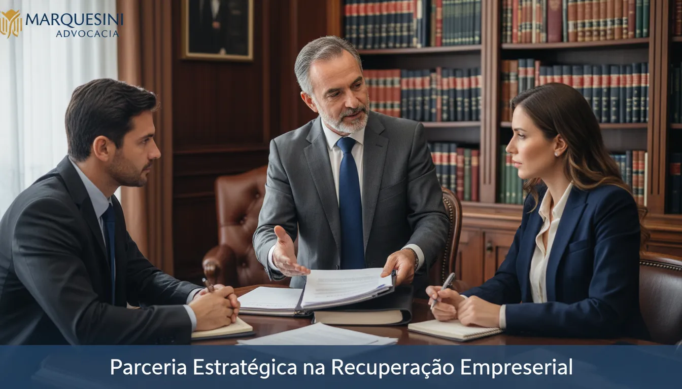 Advogado da Marquesini oferece consultoria estratégica para evitar litígios, destacando os benefícios da recuperacao extrajudicial.