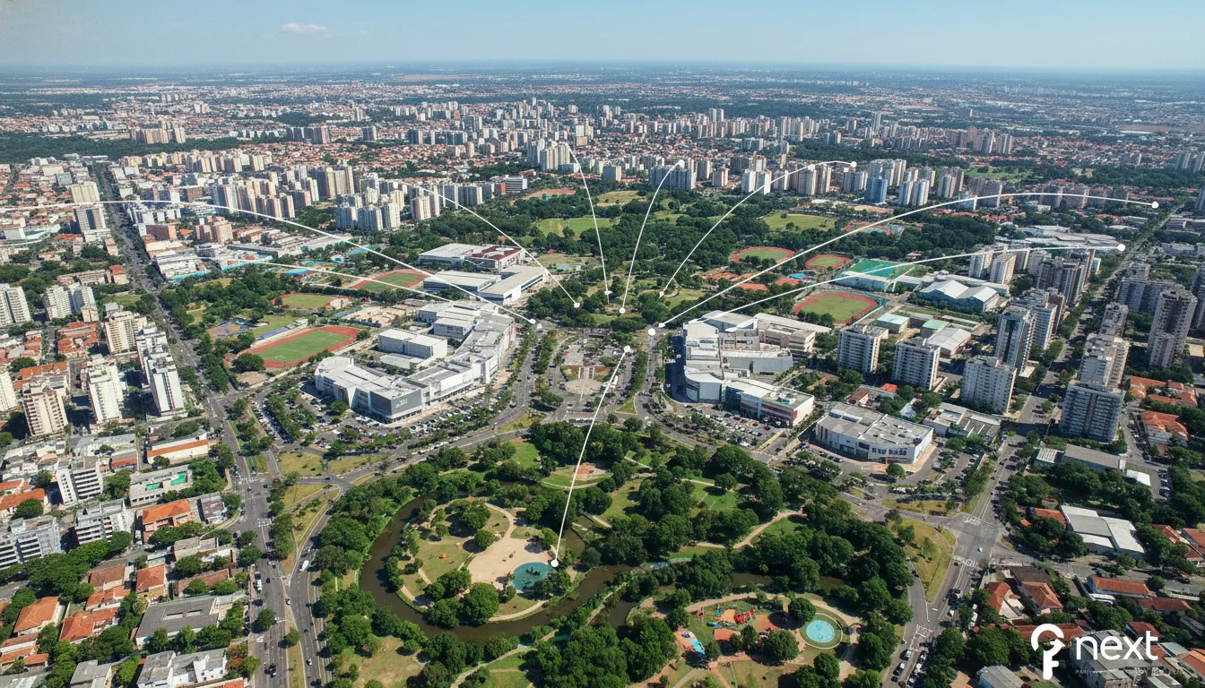 Vista aérea de José Bonifácio, destacando o potencial imobiliário da região com o auxílio da imobiliaria em josé bonifácio, a chave para o seu próximo lar.