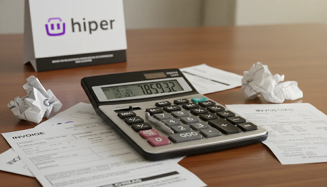 Calculadora mostrando um cálculo complexo da substituição tributária do ICMS em detalhe.