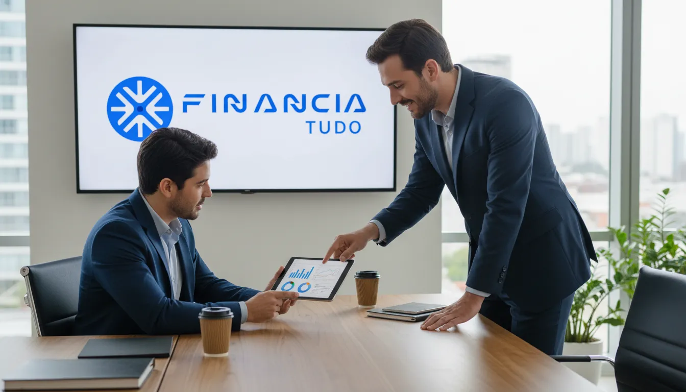 Pessoa analisando dados financeiros no tablet para ganhar dinheiro indicando crédito, com consultor da Financia Tudo.