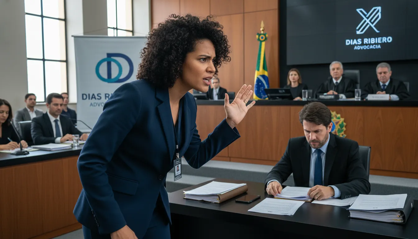Cena de tribunal com Advogado em Jequié argumentando um caso de disputa contra plano de saúde.