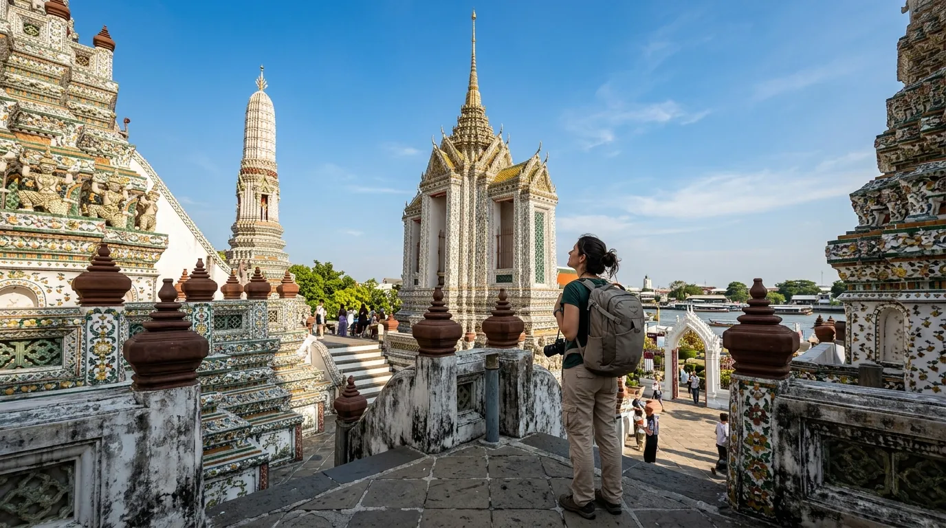 Templo historico em Bangkok para roteiro Tailândia primeira viagem.
