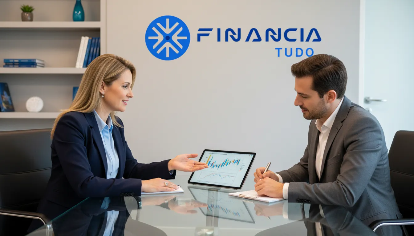 Consultor financeiro da Financia Tudo orientando cliente para como avaliar valor liberado de crédito ideal.