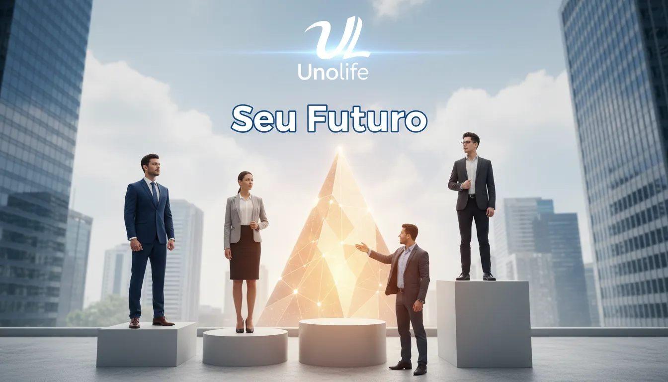 Ilustração do crescimento profissional com um coach online guiando, simbolizando o alcance de metas e desenvolvimento de carreira através da Unolife.