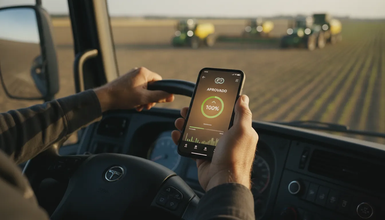 Motorista de caminhão usa app Financia Tudo para refinanciamento de caminhão para investimento em novos equipamentos.