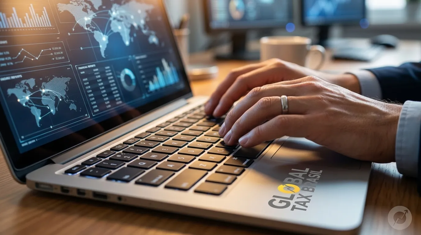 Teclado de notebook em processo de preenchimento da declaração cbe anual.