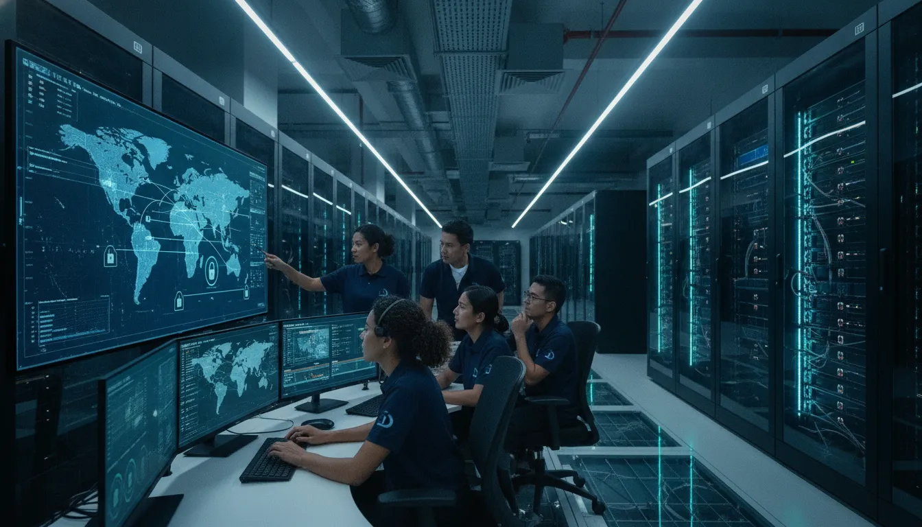 Equipe Datatem monitorando infraestrutura de conectividade para roaming internacional M2M e IoT.