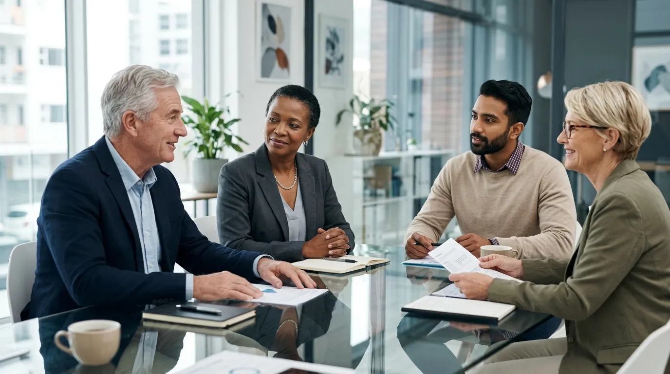 Conselho consultivo estruturando governança corporativa nas empresas familiares com segurança jurídica.