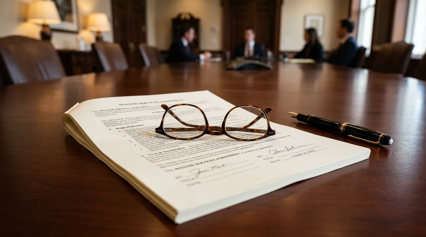 Documento formal de acordo de acionistas com cláusulas societárias sobre mesa executiva.