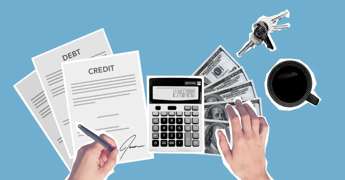 Mãos comparam juros altos de dívidas caras com taxas menores de crédito estruturado, indicando troca de dívidas.