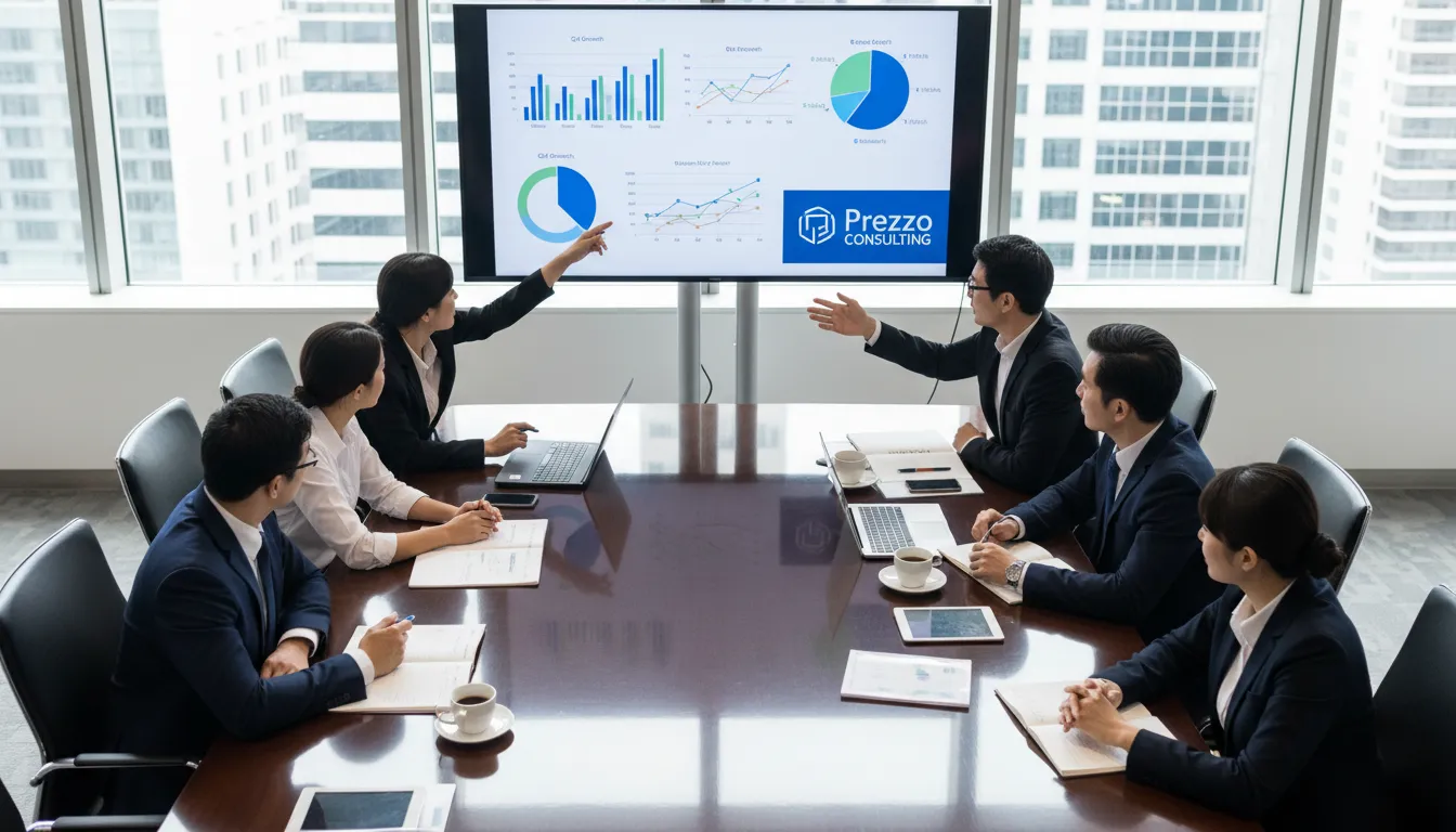 Estrategias financieras para 'Como crear una empresa en EE.UU' con Prezzo Consulting, decisiones basadas en datos y asesoramiento experto.