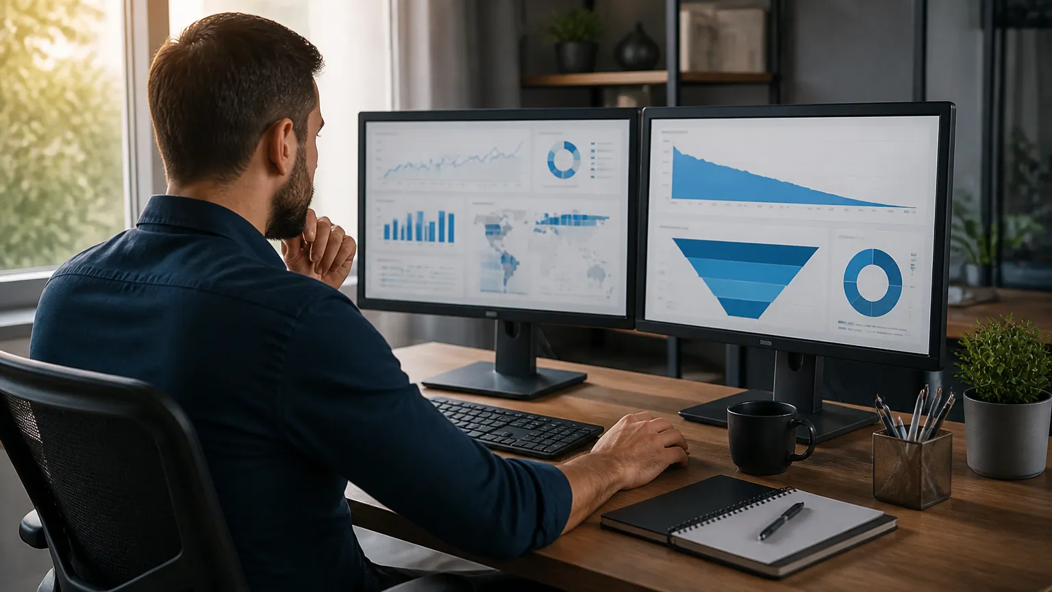 Planejamento estratégico e SEO para posicionamento digital no YouTube com métricas analíticas.