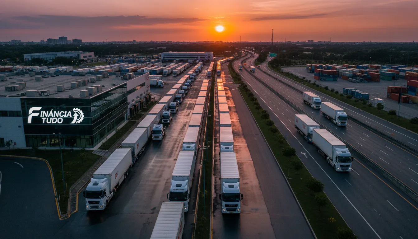 Frota de caminhões prosperando com ótima taxa refinanciamento caminhão para expansão.