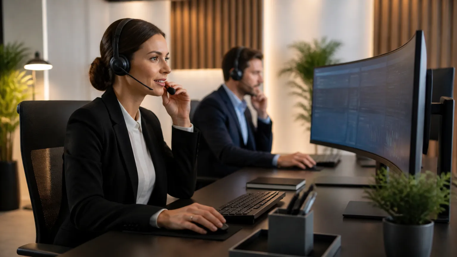 Equipe de atendimento executando a gestão de contatos encaminhados por parceiros com suporte consultivo ágil.