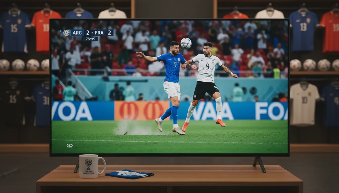 TV de alta definição mostrando um jogo da copa. Não perca a próxima copa do mundo data! A Loja da Copa tem a TV ideal para vibrar em cada lance.
