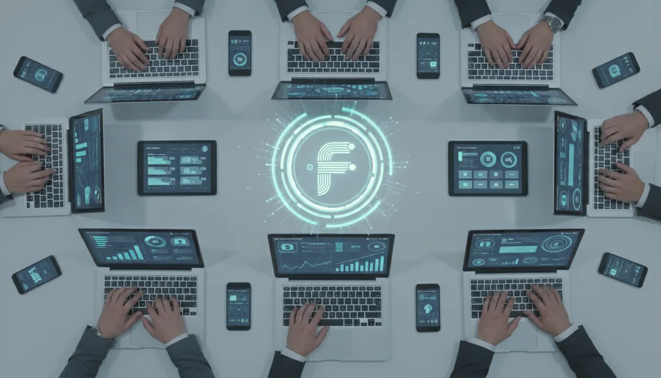 Várias telas digitais comparando opções financeiras, mostrando como aumentar credibilidade financeira.