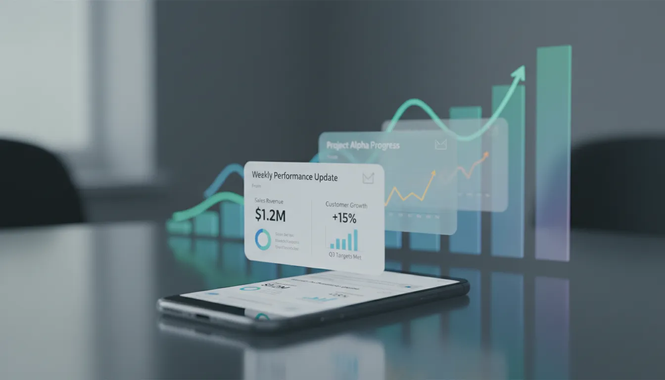 Smartphone mostrando sequência de e-mails automatizados para leads de serviços