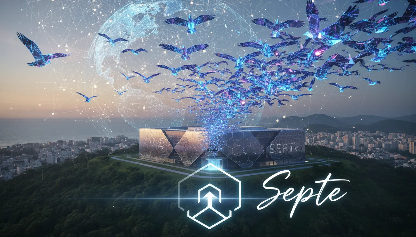 Representação da movimentação de dados digitais sendo repatriados para infraestrutura segura no Brasil.