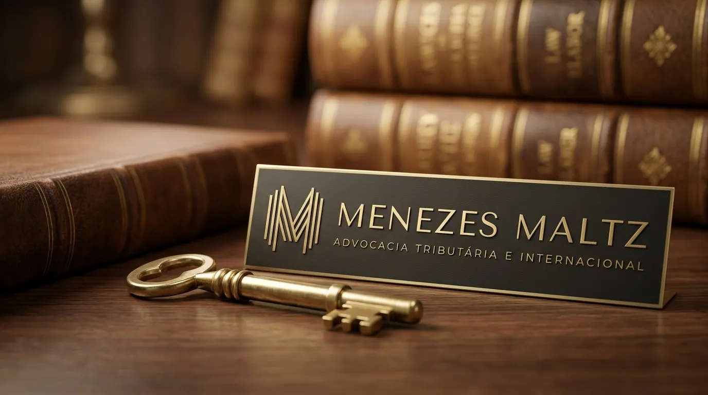 Chave de latão sobre mesa de madeira representando a blindagem patrimonial sob a lei brasileira.