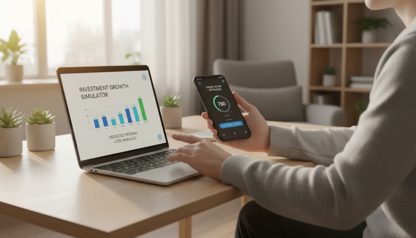 Usuário utilizando tecnologia digital para tomar decisões financeiras assertivas e seguras.