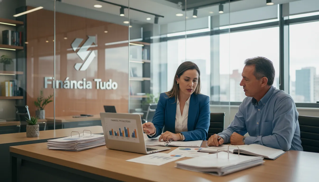 Especialista da Financia Tudo oferece consultoria personalizada para refinanciamento de caminhão, buscando as melhores condições.