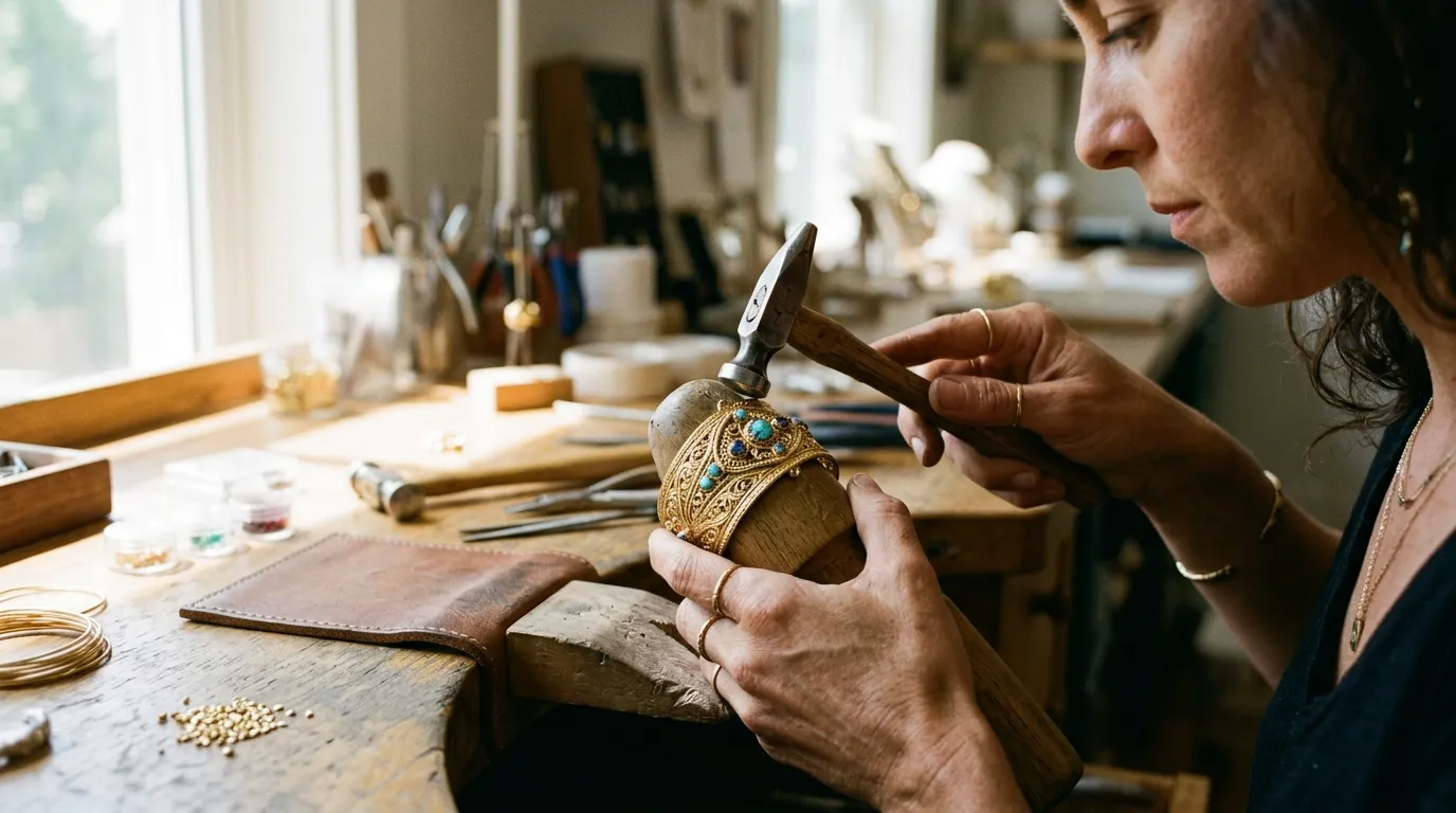 Produção artesanal refinada da moda brasileira varejo de alto padrão em semi-joias elegantes.
