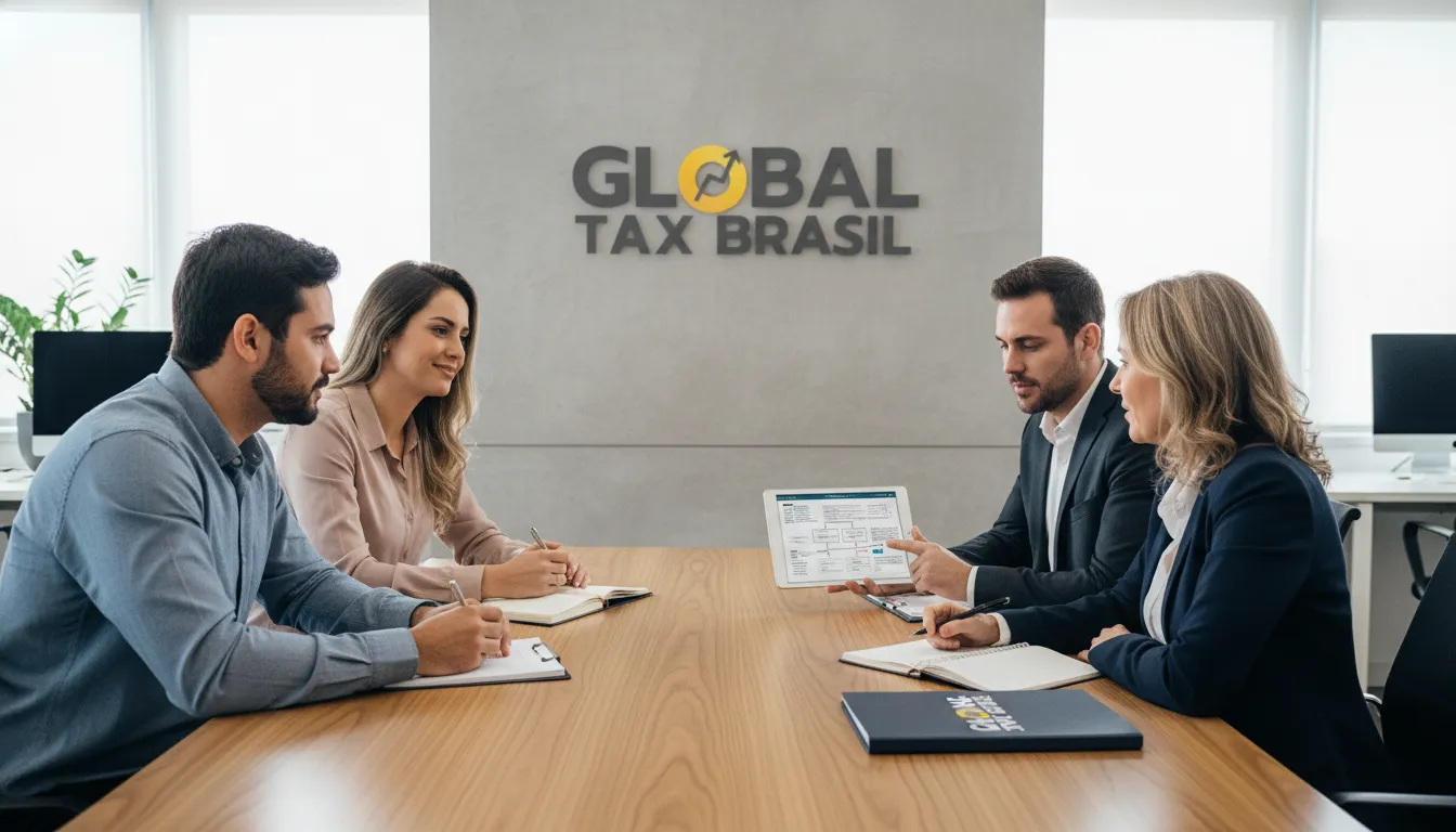 Brasileiros recebem consultoria sobre CPF cancelado e saída fiscal de um especialista da Global Tax Brasil.