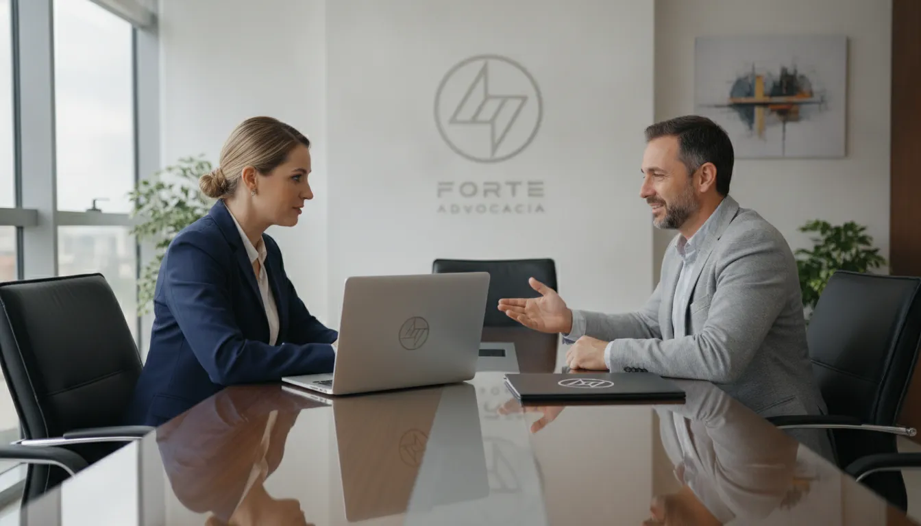 Advogado da Forte Advocacia orienta cliente sobre direitos trabalhistas e multa 477 CLT por atraso rescisão.