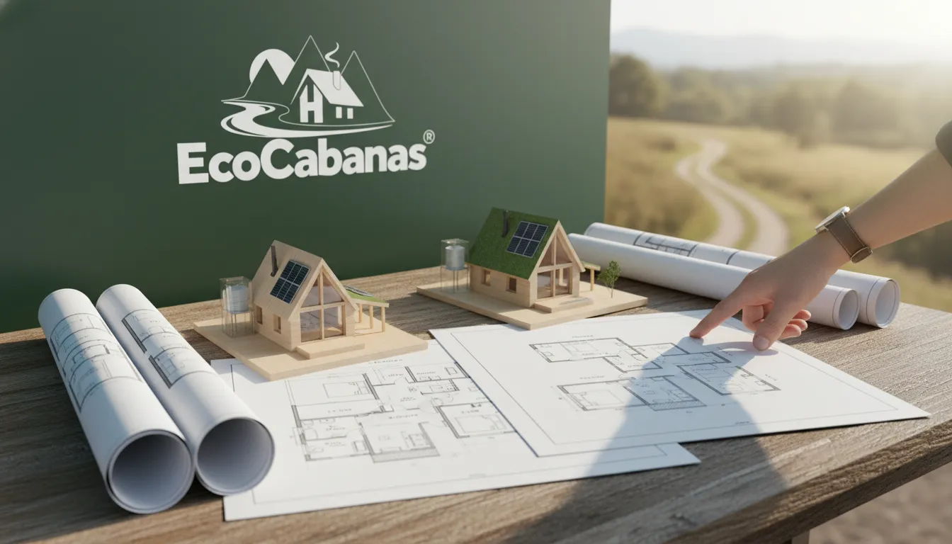 Coleção de plantas de casa de campo sustentáveis, modelos variados e eco-friendly em mesa rústica.