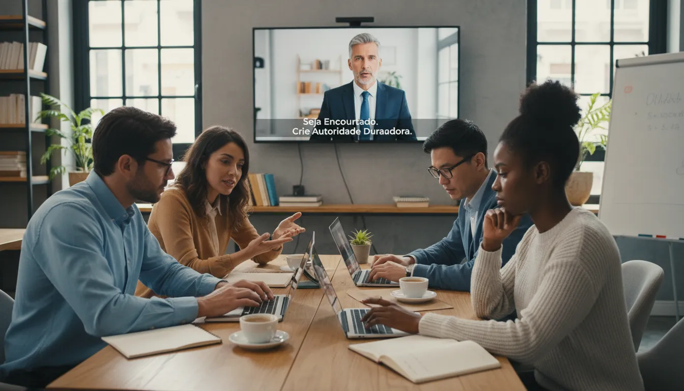 Pessoas assistindo vídeo de autoridade, mostrando o impacto duradouro do personal branding video na aquisição de clientes.