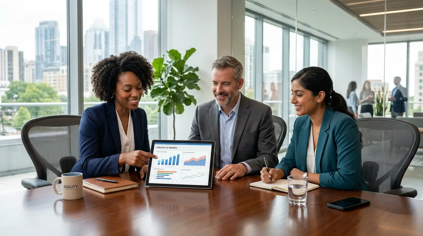 Equipe unida define metas claras para evitar perder clientes no mercado.