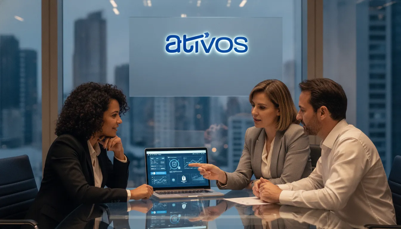 Equipe discute antecipação de deságio precatório em plataforma segura, garantindo liquidez financeira.